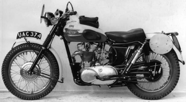 Image of factory team Triumph Trophy prepared for the ISDT 1958 (Triumph Trophy Bible)