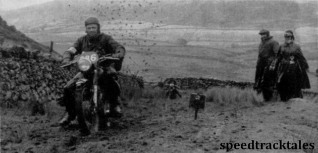 photo - BH Viney (500cc AJS) near Cader Idris on the friday of the 1954 event ISDT 1954 (Speedtracktales archive)