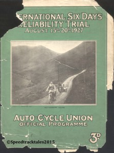 Front Cover if the official ACU Programme ISDT 1927